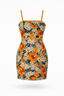 Floral Sequin Embroidered Mini Handmade Dress
