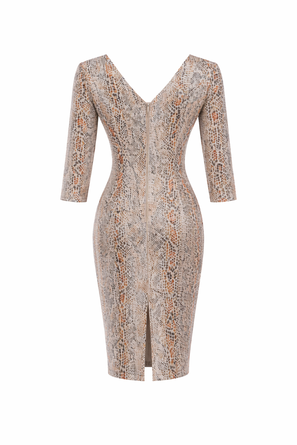 The Serpent Art Deco Dress – Brown Snake Mini Cocktail Dress Secondary image