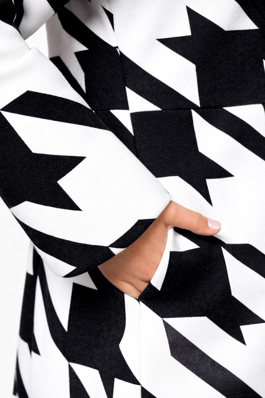 Oversized Statement Houndstooth Coat