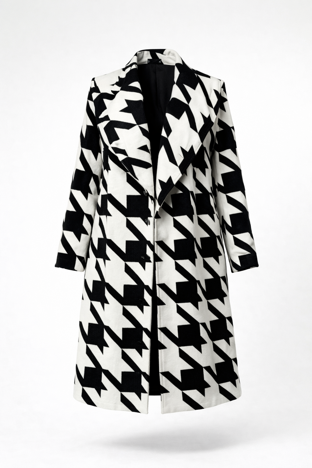 Oversized Statement Houndstooth Coat