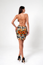 Floral Sequin Embroidered Mini Handmade Dress