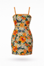 Floral Sequin Embroidered Mini Handmade Dress