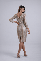 The Serpent Art Deco Dress – Brown Snake Mini Cocktail Dress